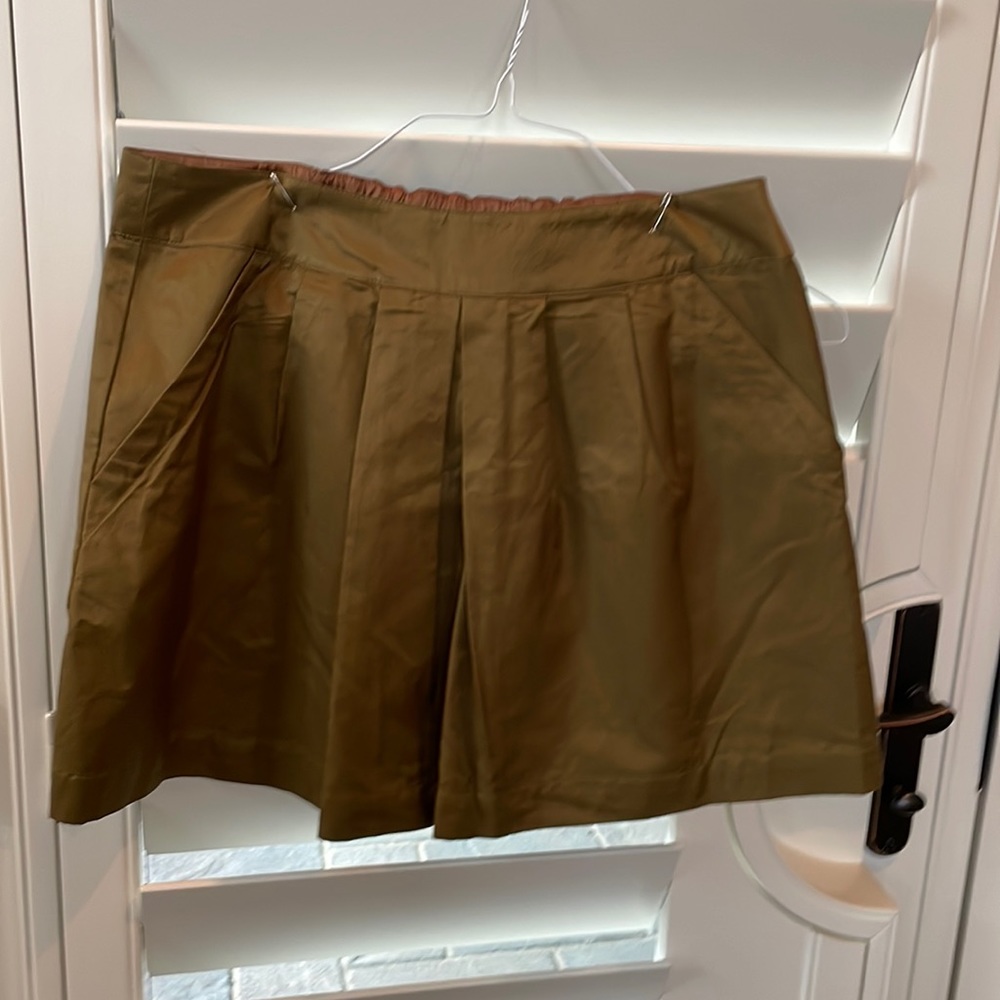 Olive Green Lined Skirt with pockets